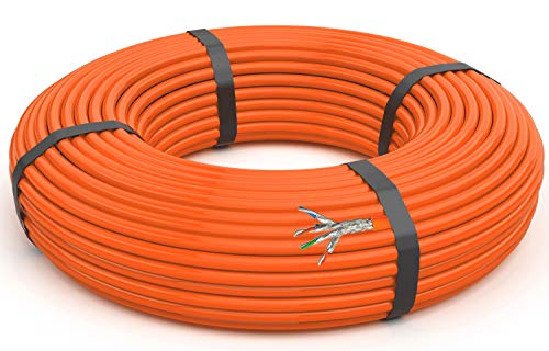 200m CAT.7 Netzwerkkabel LAN Kabel Installationskabel Verkabelung Datenkabel CAT7 CAT 7 Gigabit GB GHMT BauPVO Eca orange von O&W Security