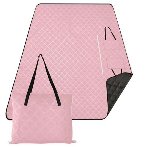 ODAWA Faltbare Picknickdecke, leicht zu tragen, kompakte Tragetasche, Decke, Picknickdecke, Outdoor-Decke, 203,2 x 299,7 cm, Blush Pink von ODAWA