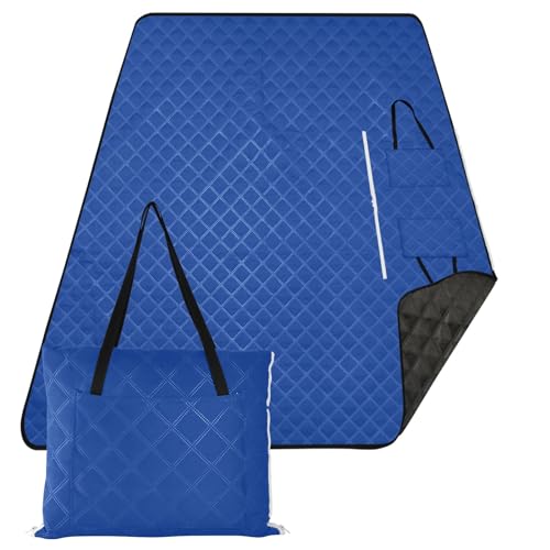 ODAWA Tragbare Picknickdecke, leicht zu tragen, kompakte Tragetasche, Decken, Outdoor, verstaubare Decke, 203,2 x 299,7 cm, Dunkelblau von ODAWA