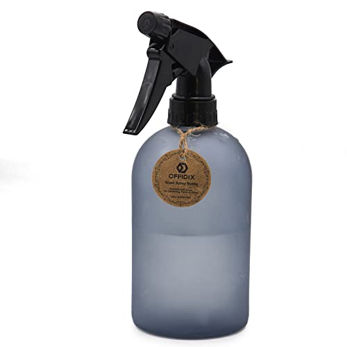 OFFIDIX Glas-Sprühflasche, Handdruck-Pflanzennebel mit oberer Pumpe, 0,43 l, Milchglas-Sprühflasche mit verstellbarer Düse für Gartenarbeit und Reinigung (grau) von OFFIDIX