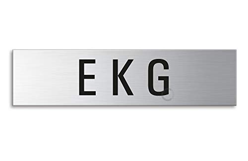 OFFORM DESIGN Schild - EKG | Türschild aus Edelstahl 160 x 40 mm selbstklebend | Original Nr.8426 von OFFORM DESIGN