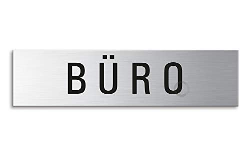 Schild Büro 160x40 mm Türschild aus Edelstahl fein-matt gebürstet selbstklebend Nr.8394 von OFFORM DESIGN