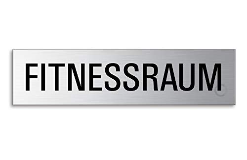 Schild - Fitnessraum | Türschild aus Edelstahl 160x40 mm selbstklebend Ofform Design Nr.8441 von OFFORM DESIGN