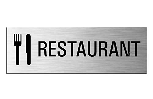 Schild - Restaurant | Türschild 240 x 80 mm Aluminiumschild selbstklebend Ofform Design Nr.26031-S von OFFORM DESIGN