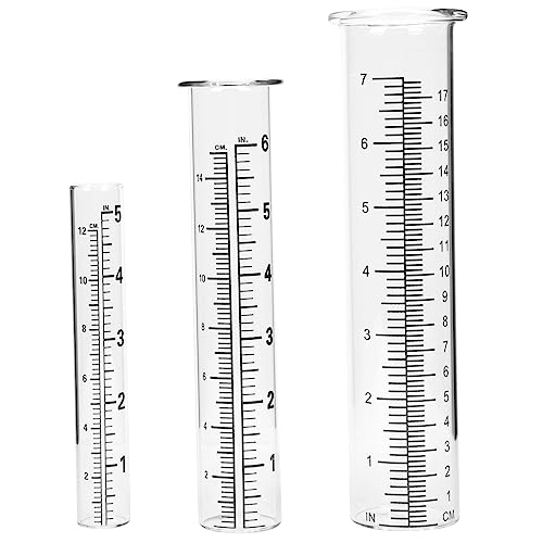 OFFSCH 3st Regenmesser Aus Glas Regenmessglas Ersatz Professionelles Regenmesserrohr Regenmessbehälter Regenmesser Glas Ersatzrohr Für Regenmesserglas Regenmessger?t Präzision Messbecher von OFFSCH