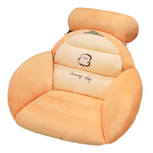 OGOBVCK Cartoon Plüsch Sessel Sitz Komfort Sitzauflage Büro Faules Warmes Sofa Abnehmbares waschbares Bodenkissen Schmerzlinderung Stuhl Kissen für Home Office (Toast, 45 * 60 * 30CM) von OGOBVCK