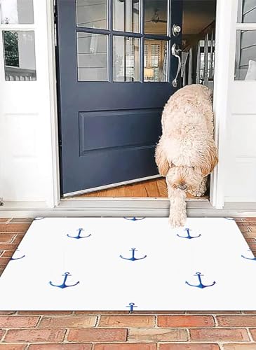 OHJEAJDS Badezimmerteppich rutschfest Badematte 50 x 80 cm,Badteppich Saugfähig Weich Maschinenwaschbar für Badezimmer,Anker, klassischer Leuchtend Blauer Anker, Schlichtes Design, Marine Hobby11 OHJEAJDS Badezimmerteppich rutschfest Badematte 50 x 80 cm,Badteppich Saugfähig Weich Maschinenwaschbar für Badezimmer,Anker, klassischer Leuchtend Blauer Anker, Schlichtes Design, Marine Hobby11 von OHJEAJDS