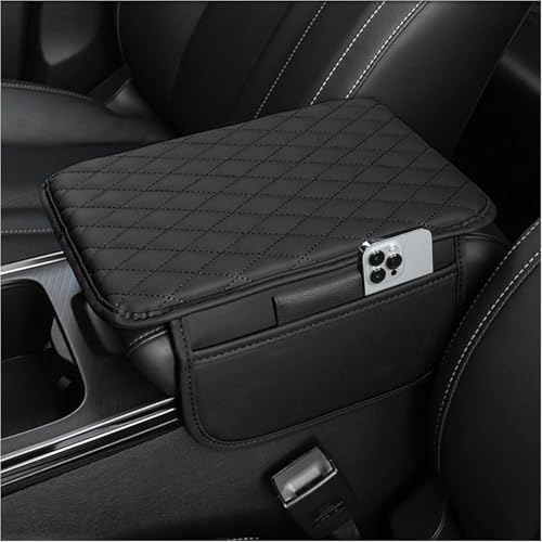OINTJWWO Mittelkonsole Auto Armlehnenschoner Für Skoda Kodiaq GT 2017-2025, Universelle Leder Armlehne Kissen Pad Armlehnenbezug mit 2 Aufbewahrungstaschen Innenraum Zubehör,A/Black OINTJWWO Mittelkonsole Auto Armlehnenschoner Für Skoda Kodiaq GT 2017-2025, Universelle Leder Armlehne Kissen Pad Armlehnenbezug mit 2 Aufbewahrungstaschen Innenraum Zubehör,A/Black von OINTJWWO