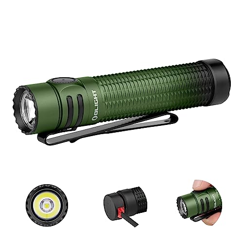OLIGHT Warrior Mini3 Taktische Taschenlampe 1750 Helle Lumen,240m Reichweite, Magnetischen Ladung,100 Tage Laufzeit,IPX8 Wasserdicht für Camping,Notfall,Sicherheitsgebrauch(Grün) von OLIGHT