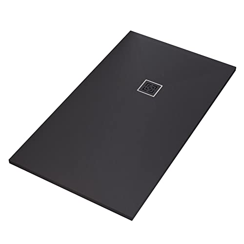 Duschwanne aus schwarzem Marmorharz mit Steinoptik PASSION - 100x180 Duschwanne aus schwarzem Marmorharz mit Steinoptik PASSION - 100x180 von OLIMPO DOCCE