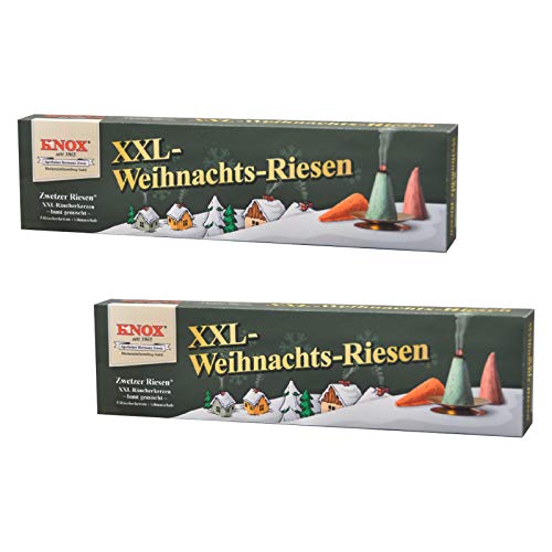 KNOX Räucherkerzen XXL Weihnachtsriesen, Zwetzer Riesen, inklusive Glimmschale, Made in Germany, 2er Packung von KNOX