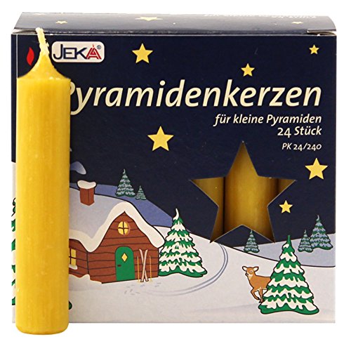 OLShop AG 3er Pack Pyramidenkerzen klein, Natur ca. 14 x 74 mm (3 x 24 Stück) Weihnachtskerzen, Adventskerzen, Christbaumkerzen, Baumkerzen, Kerzen von OLShop AG