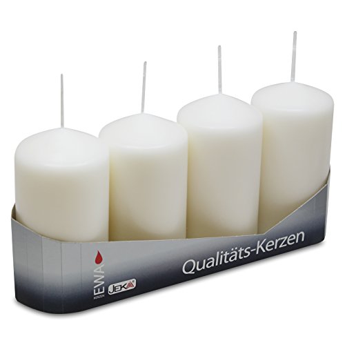OLShop AG 3er Pack Stumpenkerzen weiß, ca. 50 x 100 mm (3 x 4 Stück) Kerze Kaminkerze Laternenkerze Dekoration von OLShop AG