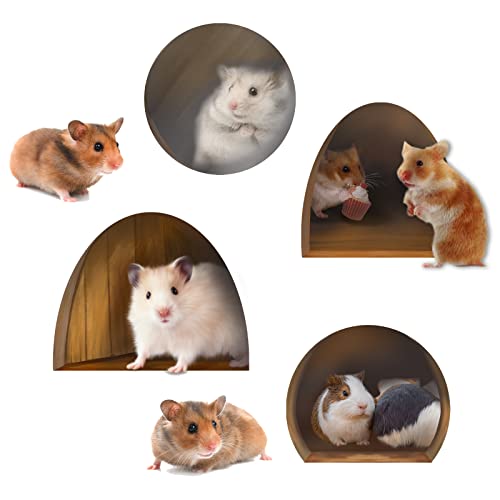 OLYCRAFT Hamster Thema Wandaufkleber Hamster Wandaufkleber Hamster PVC Wanddekoration Aufkleber Tier Zartes Design Für Wohnzimmer Schlafzimmer Tier 120x420mm von OLYCRAFT