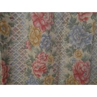 Vintage Vorhang W66"x H60" Küchenvorhang, Pastell Bunt Blumendruck von OLaLaVintage