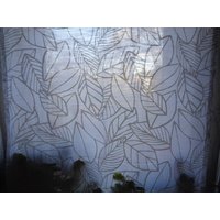 W43"x L90" Vorhangplatte Mit Blattdruck; Vorhang Aus Weißer Baumwolle, Sichtschutzvorhang von OLaLaVintage