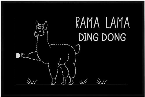 OM3® lustige Fußmatte mit Spruch | Rama Lama Ding Dong Alpaka II - für Innen | rutschfest & waschbar | 60x40cm | von OM3