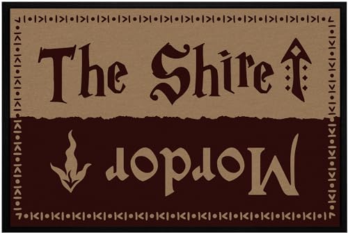 OM3® lustige Fußmatte mit Spruch | The Shire Mordor - Film-Fans Fantasy | rutschfest & waschbar | 60x40cm | von OM3