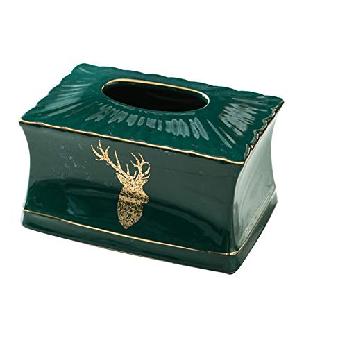 Kosmetiktücherbox Vintage Office Küchenautos kreatives multifunktionales Tissue Box Organizer Taschentuchspender (Farbe : Grün, Size : 19.5x13.5x9cm) von ONDIAN