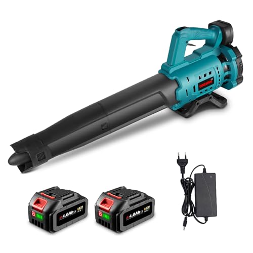 ONEVAN Laubbläser Akku, 20V Laubgebläse 130MPH 480CFM, Stufenlose Geschwindigkeit, Schneefräse Akku Laubpuster Leaf Blower Von Laub, Schnee Und Staub, mit 2 4000mAh Akkus von ONEVAN