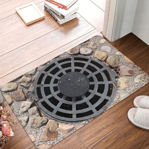 OOAHJEID Saugfähige Fußmatte Lustiger Kanaldeckel 3D Fallen Fußmatte Matte Anti-Rutsch Küche Bad Garten Toilette Wohnzimmer Teppich Teppich OOAHJEID Saugfähige Fußmatte Lustiger Kanaldeckel 3D Fallen Fußmatte Matte Anti-Rutsch Küche Bad Garten Toilette Wohnzimmer Teppich Teppich von OOAHJEID