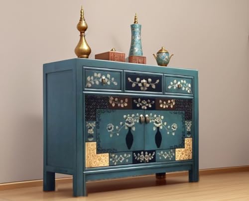 OPIUM OUTLET chinesische Kommode Schlafzimmer, Sideboard Schrank Vintage asiatisch orientalisch Anrichte blau Shabby Chic Hochzeitsschrank antik Holz OPIUM OUTLET chinesische Kommode Schlafzimmer, Sideboard Schrank Vintage asiatisch orientalisch Anrichte blau Shabby Chic Hochzeitsschrank antik Holz von OPIUM OUTLET