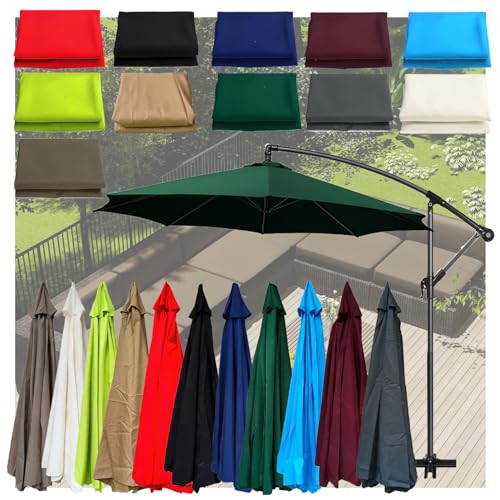 OREZAUQS Replacement Parasol Canopy,Patio Umbrella Replacement Canopy,for Backyard,Poolside,Lawn,Pool and Beach,6/8 Ribs,2M/2.7M/3M (2m/6-Ribs,Dunkelgrün) von OREZAUQS