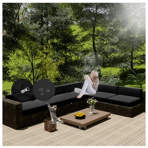 OREZAUQS Sofa-Ersatz-Kissenbezü,Dekoration für Terrasse, Garten, Stuhl, Ersatz-Kissenbezüge für Gartenmöbel,Winddicht, wasserabweisend (Schwarz (1 PCS),65 * 65 * 10CM) von OREZAUQS