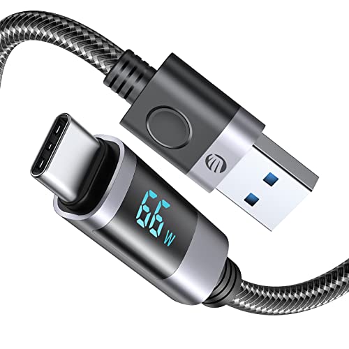 ORICO USB A auf USB C Kabel 6A Schnellladung, 66W PD Typ C Kabel LED Anzeige Schnelles Laden, Hochgeschwindigkeits-Daten¨¹bertragungskabel Kompatibel mit Huawei und mehr(0.5M) von ORICO