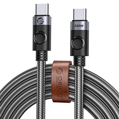 ORICO USB C Kabel, 240 W Ladekabel Unterstützung von 4K@60 Hz, USB C 3.2 Gen2x2 20Gbps Datenkabel, USB C auf USB C Kabel kompatibel mit Macbooks, iPad Pro, Hubs, Docking Stations, Laptop, 1M von ORICO