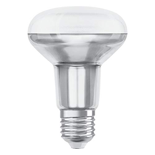 OSRAM Dimmbare R80 LED Reflektorlampe mit E27 Sockel, Warmweiss (2700K), Glas Spot, 9.6W, Ersatz für 100W-Reflektorlampe, LED SUPERSTAR R80 von Osram