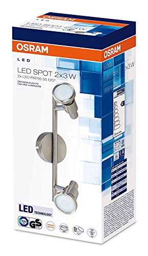 Osram LED Spot Spotlight Leuchte, für innenanwendungen, GU10 Fassung, Warmweiß, 275, 0 mm x 80, 0 mm x 146, 0 mm von Osram