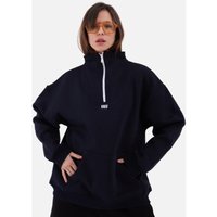 Ossy Homer - Zipper Damen Sweater Cotton Sweatshirt mit Stickerei halbem Reißverschluss 320 gsm m Schwarz von OSSY HOMER