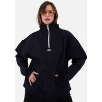 Zipper Damen Sweater Cotton Sweatshirt mit Stickerei halbem Reißverschluss 320 gsm s Braun von OSSY HOMER