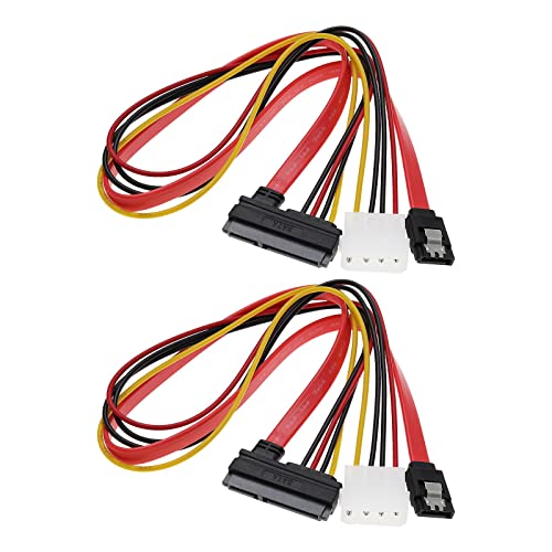 OTOTEC 2 X SATA-Datenstromkabel, 2-in-1-Kabel, 22-polig (7 + 15), SATA-Stecker auf Buchse, Daten- Und Stromversorgungs-Kombi-Verlängerungskabel, Zubehör für Festplatten, Motherboard von OTOTEC