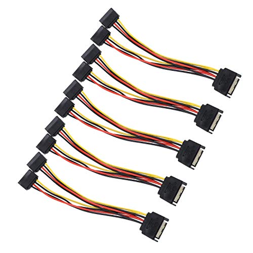 5 Stücke 15 Pin SATA Power Verlängerungskabel Stecker auf 2x 15 Pin Buchse Y Splitter Kit 6 Zoll 18AWG Kabel Computer Power Optisches Laufwerk von OTOTEC