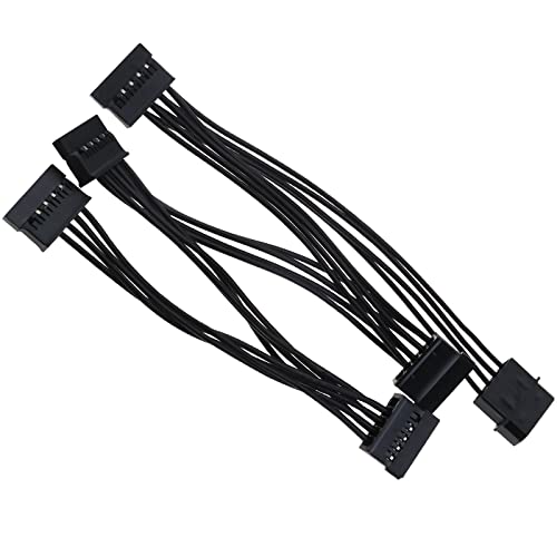 OTOTEC 4-polig IDE Molex auf 15-polig SATA Stromversorgungskabel 4-Pin IDE Stecker auf 5 X 15-Pin SATA Buchse Stromverteilerkabel 18 AWG für Festplatten/optische Drives von OTOTEC