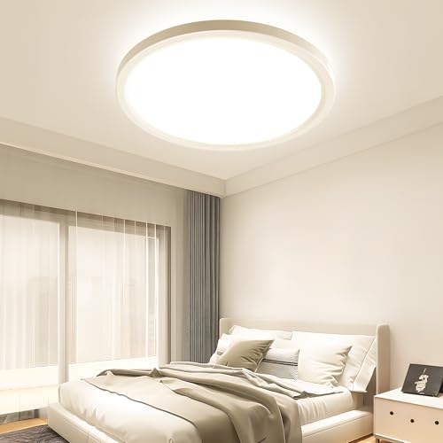 OTREN Deckenlampe LED Flach Deckenleuchte, Rund Badezimmer Lampen IP44 Wasserfest für Wohnzimmer Schlafzimmer Küche Flur Balkon Keller, 22CM, 3000K von OTREN