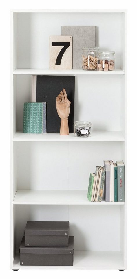 Bücherregal FIONA, Weiß matt, B 70 x H 158 x T 30 cm, 4 Fächer von OTTO