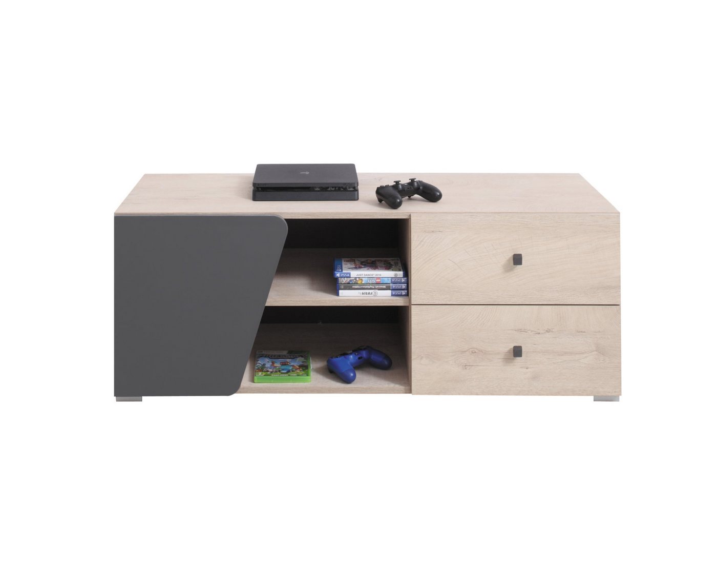 Deine Möbel 24 TV-Regal DARLA D08 Lowboard Kinderzimmer, Set 1-tlg., modernes trendiges Jugendzimmer Kinderzimmer, 120 cm breit Eiche Grau Deine Möbel 24 TV-Regal DARLA D08 Lowboard Kinderzimmer, Set 1-tlg., modernes trendiges Jugendzimmer Kinderzimmer, 120 cm breit Eiche Grau von Deine Möbel 24