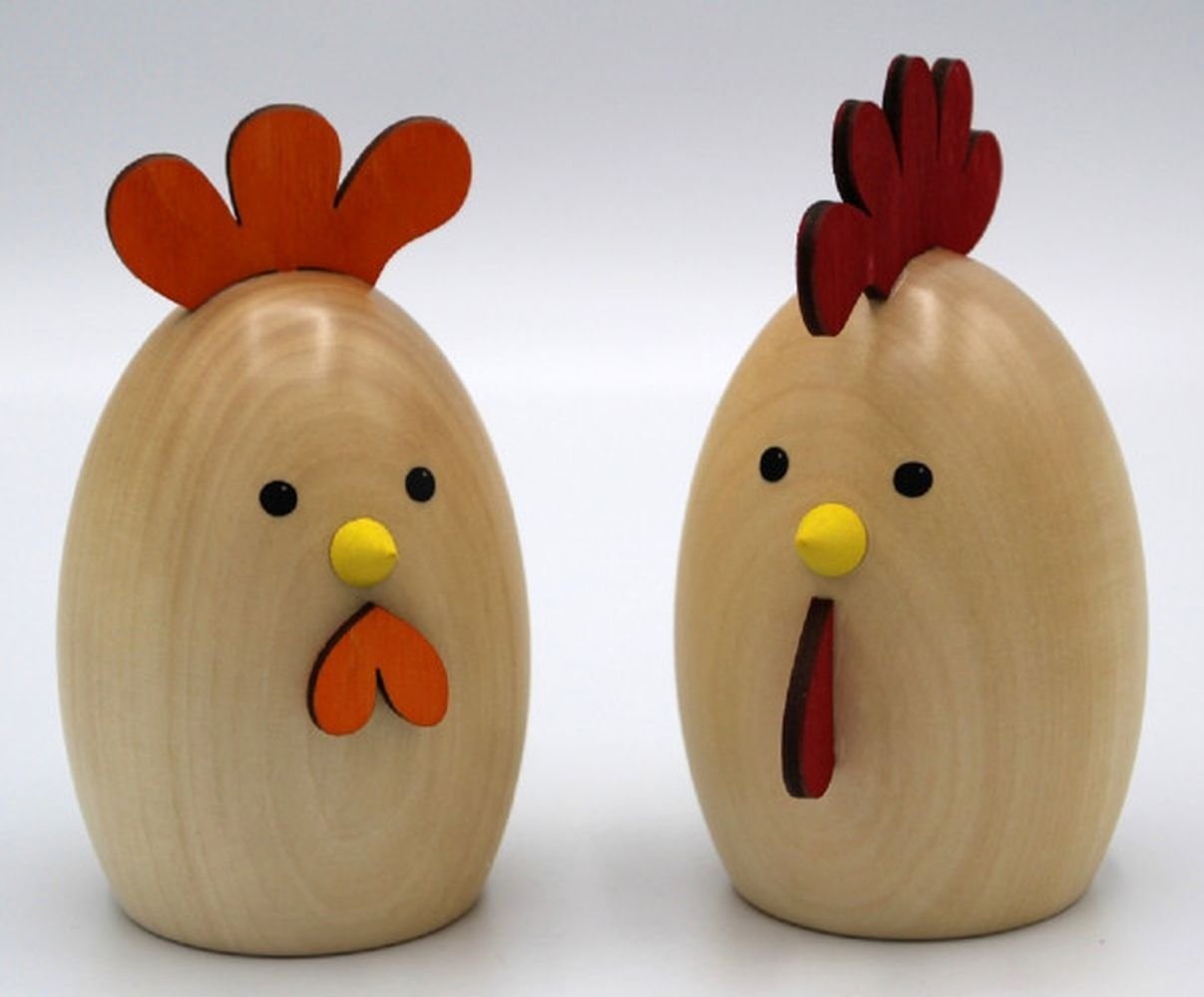 Kerzenständer Osterdekoration Huhn & Hahn natur BxHxT 3,5x6x4cm NEU von OTTO