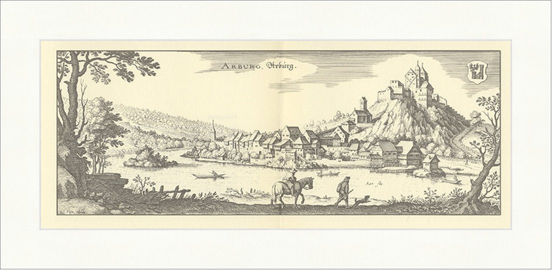 Kunstdruck Arburg Schweiz Aarburg Aargau Burg Schloss Zofingen Kirche Aare Merian, (1 St) von OTTO