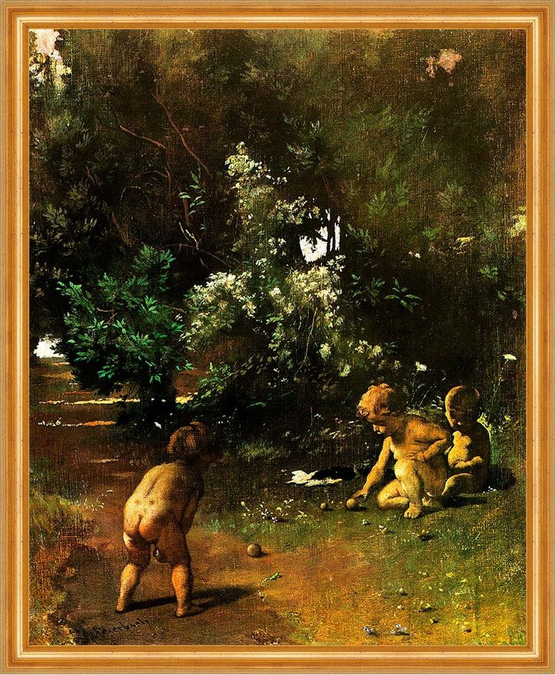 Kunstdruck Boccia spielende Kinder Anselm Feuerbach Gemeinschaft Natur LW H A2 01, (1 St) von OTTO