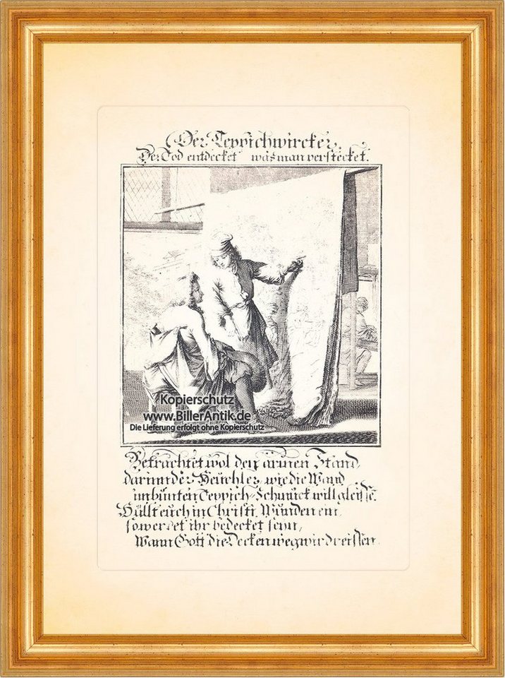 Kunstdruck Der Teppichwirker knüpfen Teppiche Kupferstich Christoph Weigel Berufe, (1 St) von OTTO