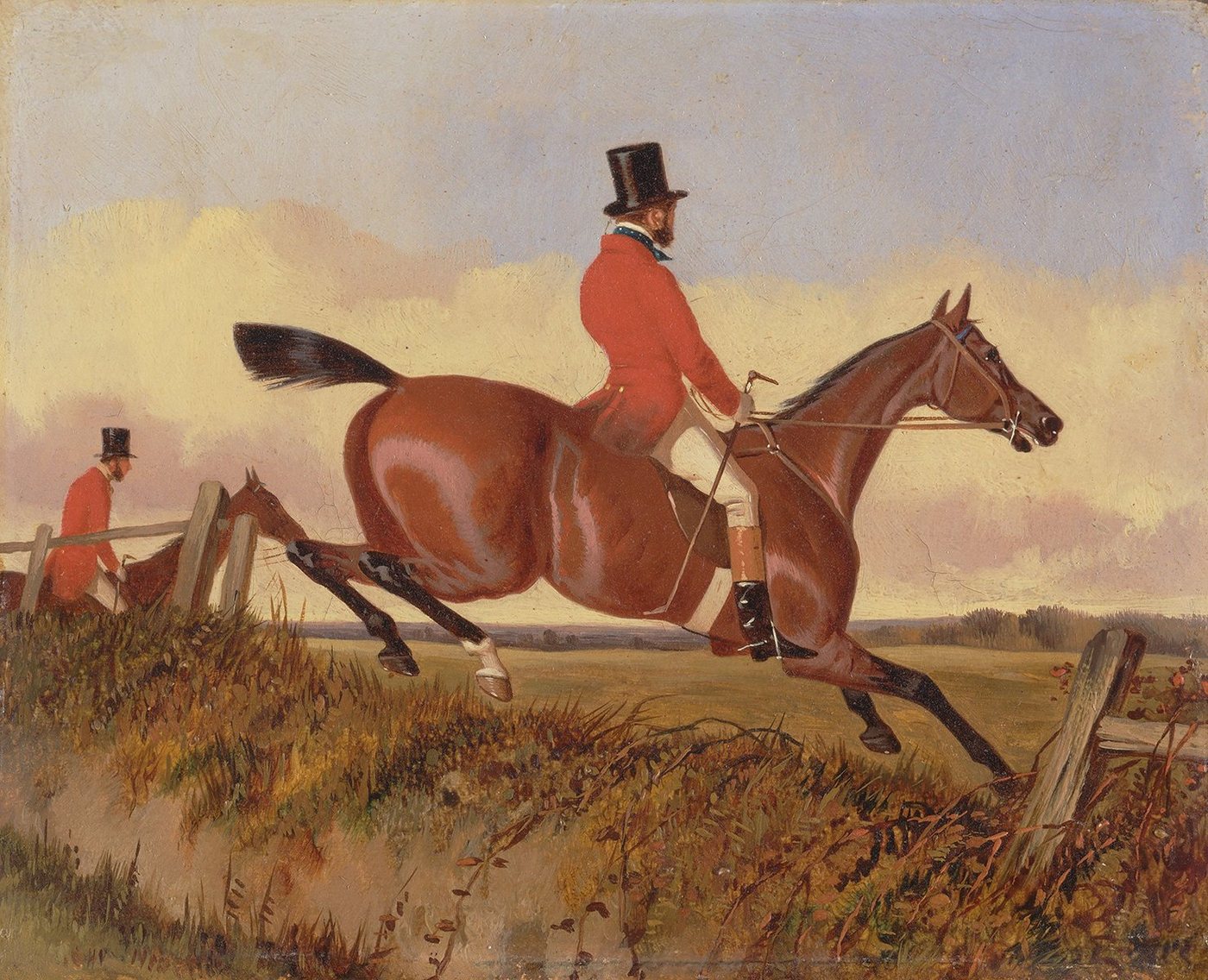 Kunstdruck Foxhunting: Clearing a Bank John Dalby Pferde Jagen Jäger Reiter B A3, (1 St) von OTTO