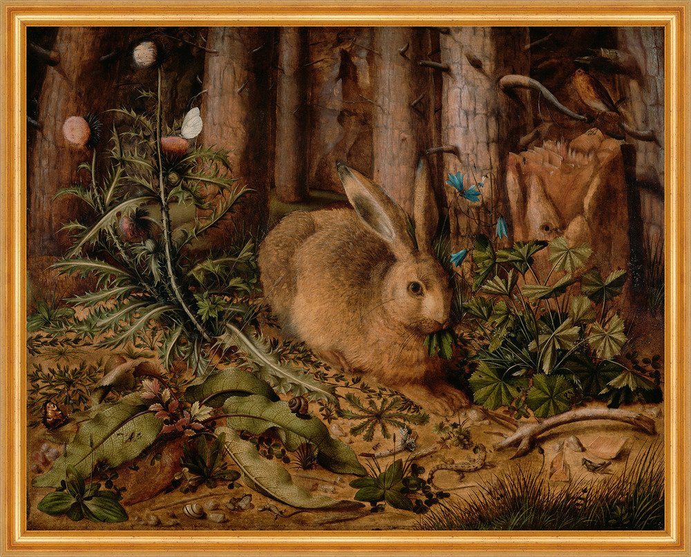 Kunstdruck Hase im Wald A Hare in the Forest Hans Hoffmann Natur Löwenzahn B A2 0, (1 St) von OTTO