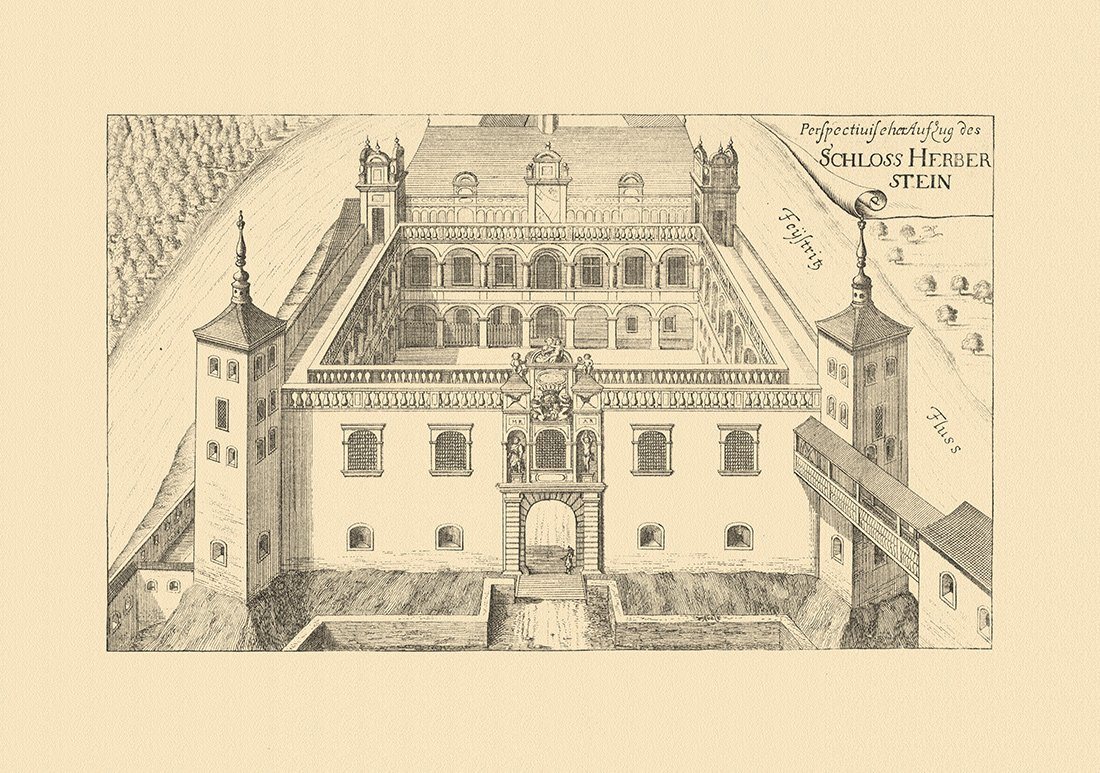 Kunstdruck Herberstein bei Pöllau Schloss Vischer Österreich Burgen und Schlösser, (1 St) von OTTO