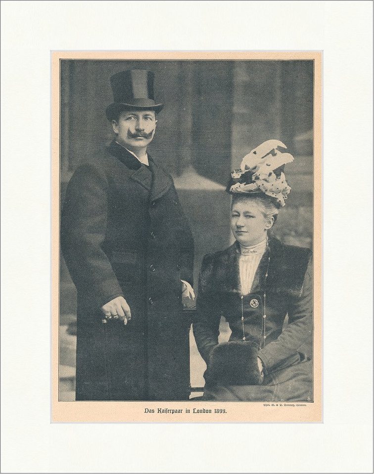 Kunstdruck Kaiserpaar in London 1899 Wilhelm II. Auguste Viktoria Muff F_Vintage, (1 St) von OTTO