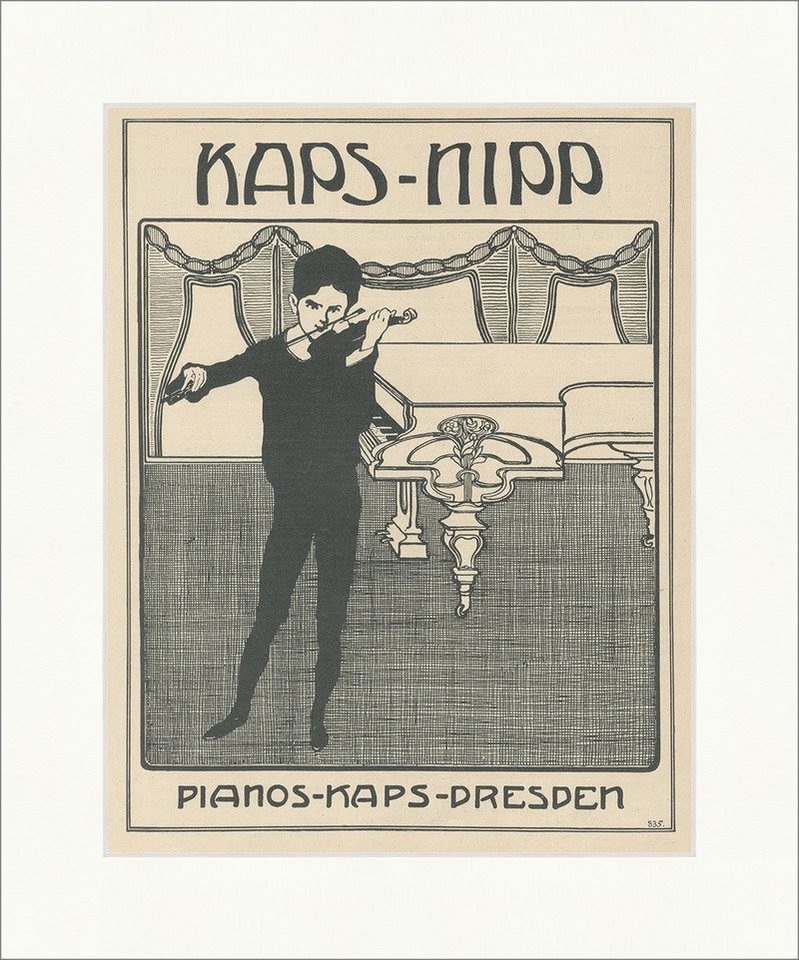 Kunstdruck Kaps Nipp Piano Dresden Violine Knabe Klassik Werbeseite F_Vintage 015, (1 St) von OTTO