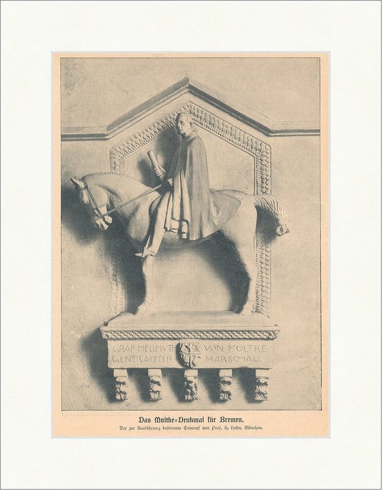 Kunstdruck Moltke Denkmal in Bremen Professor Hahn Generalfeldmarschall F_Vintage, (1 St) von OTTO